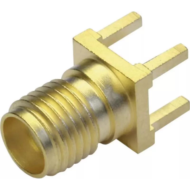 Conector fêmea SMA Telegärtner para placa de circuito impresso, 50 Ohm, dourado, série Z79 J01151A0931