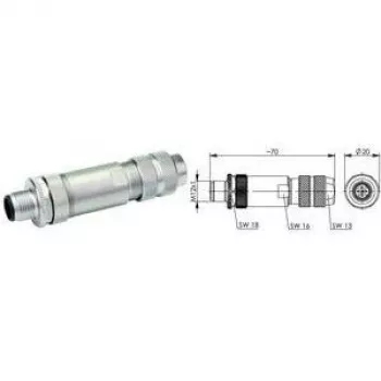 Conector de campo M12 D-codificado Cat.5 TELEGÄRTNER, 4 polos, blindado, reto J80026A0200