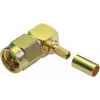 Ficha SMA angular crimp TELEGÄRTNER para RG-58 C/U, dourada, pack de 5 J01150A0091