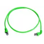 Cabo de rede MP8 FS 500 Cat.6a SFTP Telegärtner, RJ45 para RJ45, 2 m, verde, ficha a 90°, isento de halogéneos L00001A0156