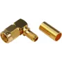 Conector SMA Reverse Plug TELEGÄRTNER, angular, 50 Ohm, crimp/solda, dourado, J01150R0031