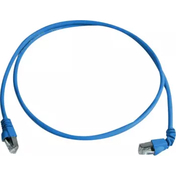 Cabo de rede Telegärtner Cat 6A S/FTP, PiMF, azul, 2,0 m, uma extremidade angular L00001A0159