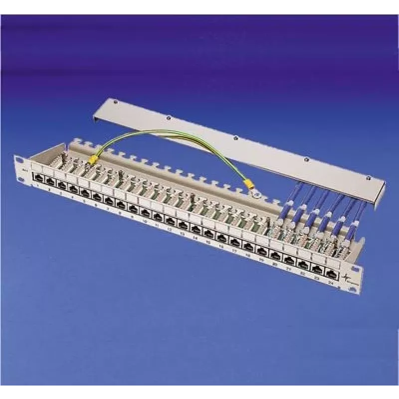 TELEGÄRTNER MPP16-HS painel de ligação modular de 16 portas, 1U, cinzento-claro RAL 7035 J02022A0050