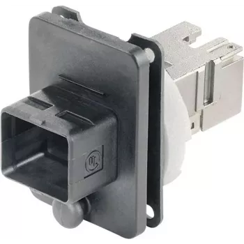 TELEGÄRTNER J80020A0005 conjunto de tomada RJ45 com flange variante 4, 8P8C, Cat.6A, blindado, preto