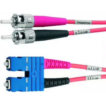 Telegärtner cabo de rede de fibra ótica ST para SC duplex multimodo OM4, 50/125µm, 3 m, água L00892A0072