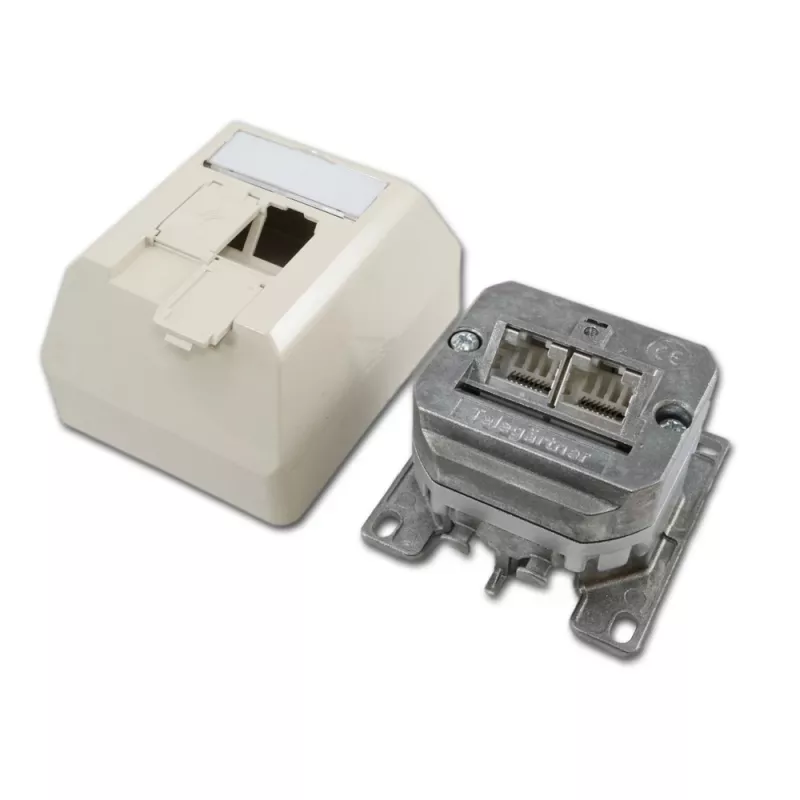 Telegärtner tomada de rede RJ-45 blindada Cat.6, branco-pérola