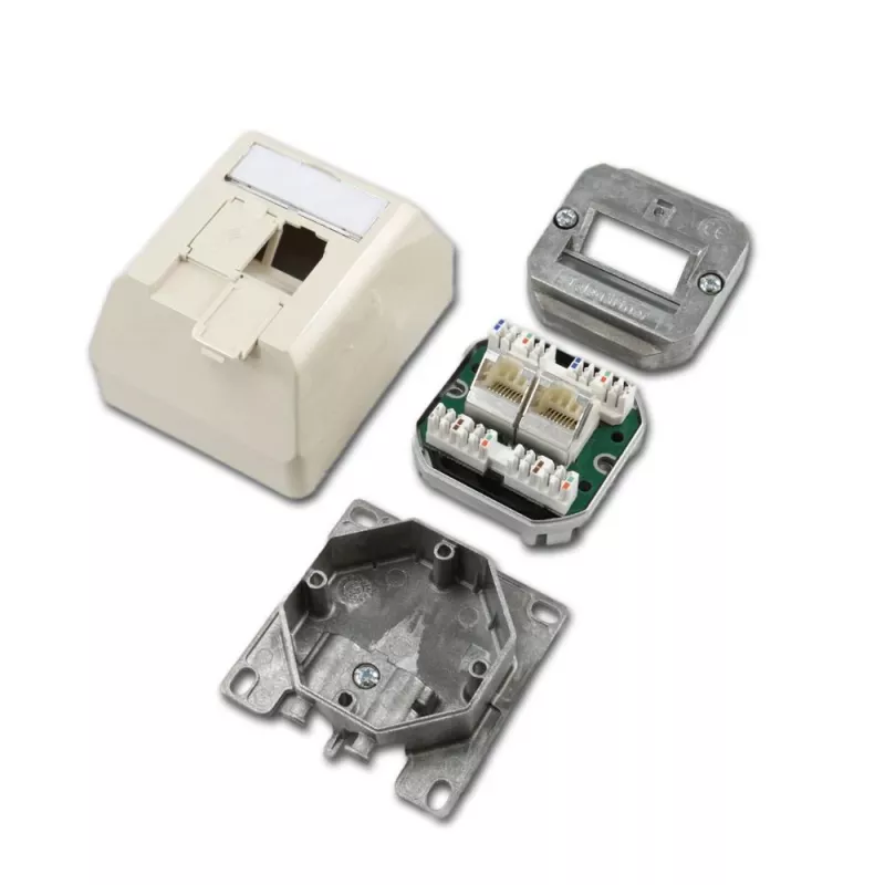 Telegärtner tomada de rede RJ-45 blindada Cat.6, branco-pérola