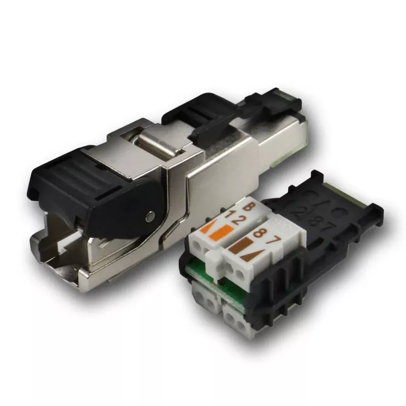 TELEGÄRTNER DataVoice Office ficha RJ45 blindada Cat.6A para montagem em campo, 5-9 mm J00026A2003