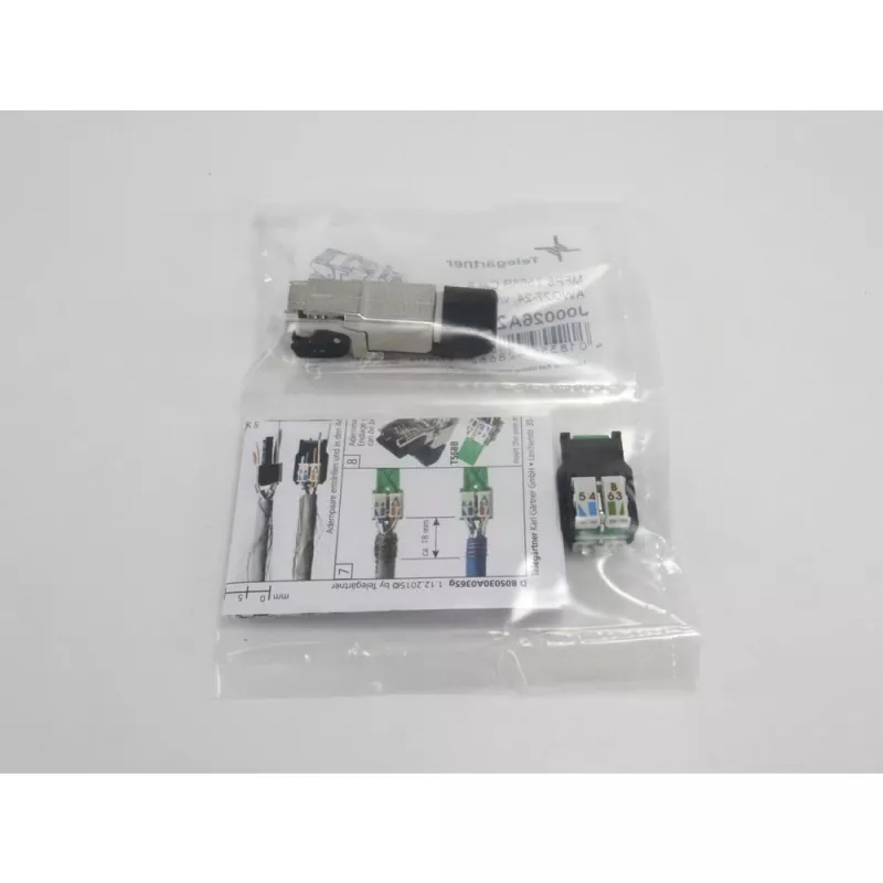 TELEGÄRTNER DataVoice Office ficha RJ45 blindada Cat.6A para montagem em campo, 5-9 mm J00026A2003