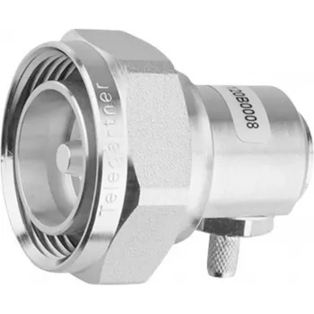 Telegärtner ficha angular 7-16 DIN, 50 Ohm, prateado, ligação por aperto J01120C0010