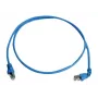 Telegärtner cabo patch S/FTP Cat 6A, PiMF, 1,0 m, azul, um RJ45 angular, LSZH, 10 Gbps L00000A0198