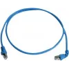 Telegärtner cabo patch S/FTP Cat 6A, PiMF, 1,0 m, azul, um RJ45 angular, LSZH, 10 Gbps L00000A0198