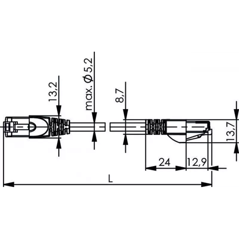 TELEGÄRTNER cabo patch Cat.6A S/FTP LSZH, 2m, azul, RJ45, EIA/TIA 568B L00001A0289