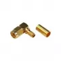 TELEGÄRTNER conector macho angular RP-SMA crimp para RG-58C/U, 50 Ohm, dourado