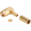 TELEGÄRTNER conector macho angular RP-SMA crimp para RG-58C/U, 50 Ohm, dourado