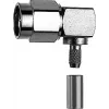 TELEGÄRTNER conector macho angular RP-SMA crimp para RG-58C/U, 50 Ohm, dourado