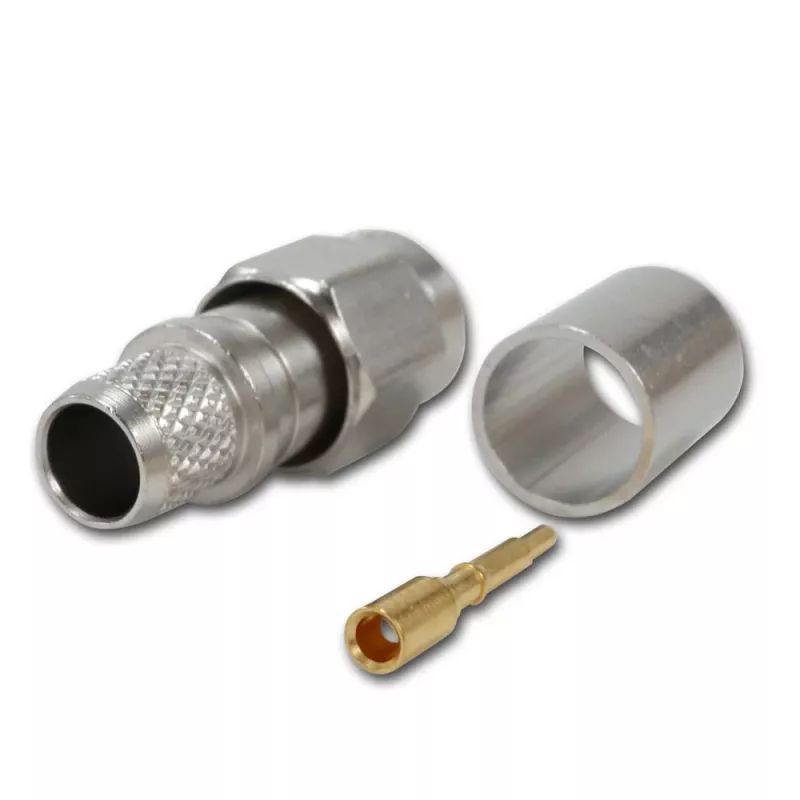 Telegärtner ficha reta SMA crimp G30 (1,5/3,8), H 155, Low Loss 1,4/3,8 crimp/crimp conector coaxial macho J01150A0618