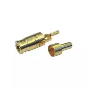 Conector fêmea SMB Telegärtner para PCB, reto, 50 Ohm, dourado