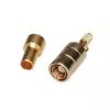 Conector fêmea SMB Telegärtner para PCB, reto, 50 Ohm, dourado