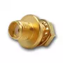 Conector fêmea SMA de embutir Telegärtner, montagem frontal, anel de vedação, Z27, dourado, pack de 5 (J01151A1081)