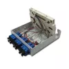 Telegärtner STX distribuidor de fibra ótica para calha DIN, 6x SC duplex monomodo, cassete de fusão de 12 fibras, pigtails, pronto a fusionar H82050E0002