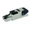 Telegärtner J00026A2113 Ficha RJ45 Cat.6A de montagem no campo, blindada, IP67, aço inoxidável, preto