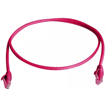 TELEGÄRTNER 100008051 Cabo de rede RJ45 CAT 6 U/UTP, 0,5 m, vermelho, ignífugo, proteção anti-dobras