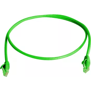 Telegärtner 100008318 Cabo de rede RJ45, CAT 6, 2,0 m, verde, LSZH, ignífugo, com proteção anti-dobras