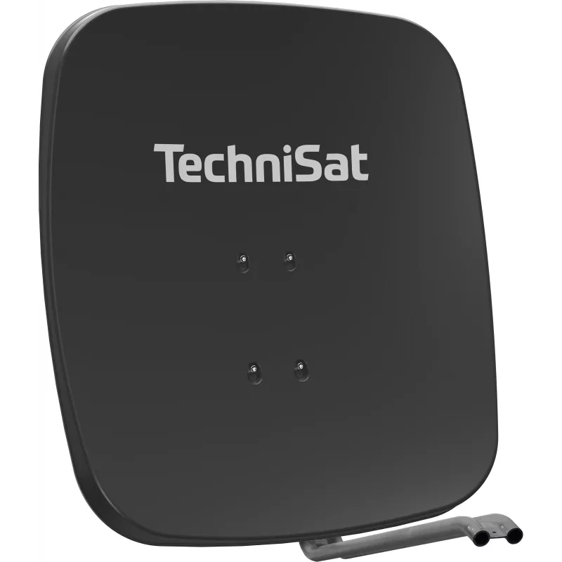 TechniSat SATMAN 65 PLUS Antena parabólica – 65 cm, ganho de 35,7 dBi, HDTV, montagem em mastro, cinzento claro