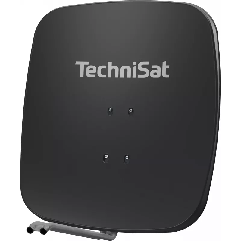 TechniSat SATMAN 65 PLUS Antena parabólica – 65 cm, ganho de 35,7 dBi, HDTV, montagem em mastro, cinzento claro