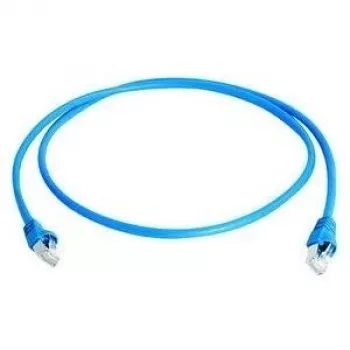 Cabo de patch TELEGÄRTNER 100008091 RJ45, CAT 6a S/FTP, azul, ignífugo, com proteção anti-dobras, 1 m