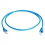 Cabo de patch TELEGÄRTNER 100008091 RJ45, CAT 6a S/FTP, azul, ignífugo, com proteção anti-dobras, 1 m
