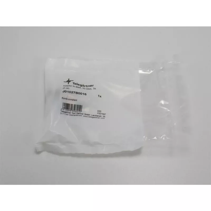 Adaptador coaxial Telegärtner inter-séries SMA macho para N fêmea 50 Ohm DC-18 GHz
