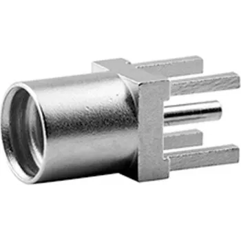 Conector fêmea MMCX PCB TELEGÄRTNER, reto, 50 Ohm, dourado, pack de 5 (J01341A0161)