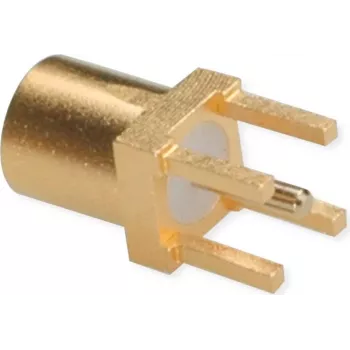 Conector fêmea MMCX PCB TELEGÄRTNER, reto, 50 Ohm, dourado, pack de 5 (J01341A0161)