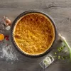 LURCH FlexiForm Forma para quiche 26 cm com fundo de vidro removível, 100 % silicone platina, Ø 30 x 4 cm, castanho (85009)