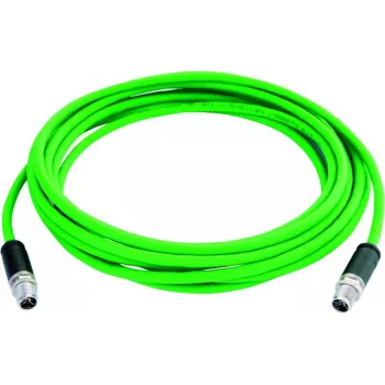 TELEGÄRTNER Cabo de patch Industrial Ethernet Cat.6A, ficha macho M12 codificada X para ficha macho M12 codificada X, 1,0 m, PUR Verde L80000A0001