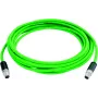 TELEGÄRTNER Cabo de patch Industrial Ethernet Cat.6A, ficha macho M12 codificada X para ficha macho M12 codificada X, 1,0 m, PUR Verde L80000A0001