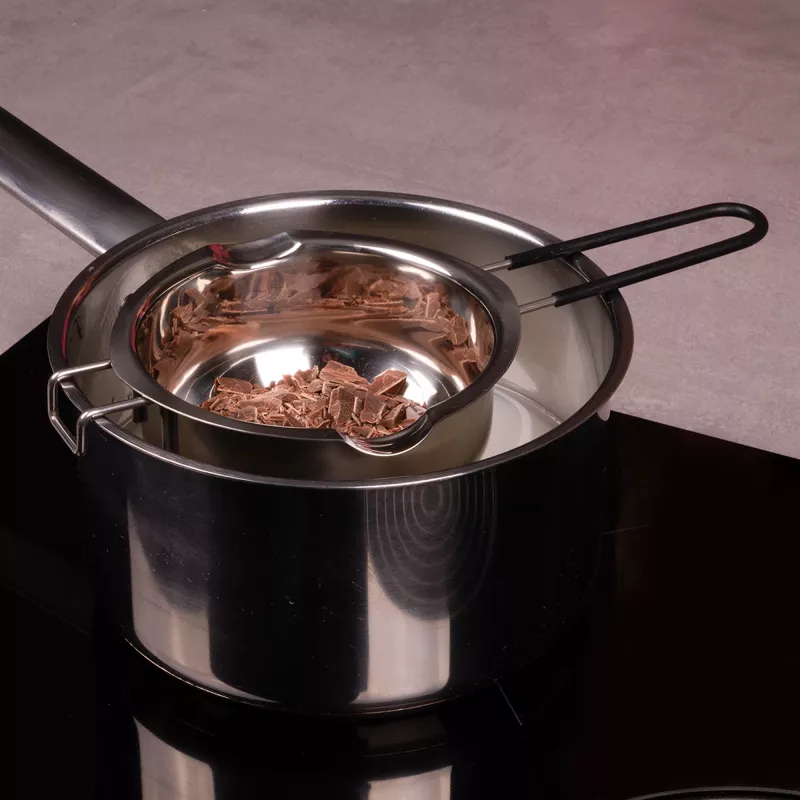 Lurch Tigela de fusão Bain-Marie em aço inoxidável, Prateado, 11 cm de diâmetro, 350 ml, com bico e gancho de apoio (70276)