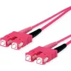 Cabo de patch de fibra ótica SC para SC OM4 duplex Telegärtner L00880A0028, 1 m, violeta