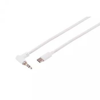 Cabo de áudio USB-C S CONN MAXIMUM CONNECTIVITY, ficha angular de 3,5 mm, TRS, branco, 1,2 m (14-06126)