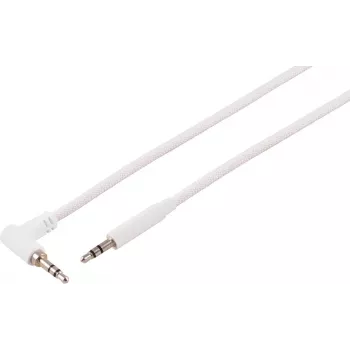 Cabo de áudio TRS de 3,5 mm S CONN MAXIMUM CONNECTIVITY, angular para reto, branco, 3 m 14-07046