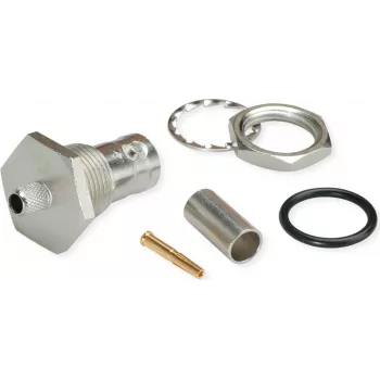 Conector BNC Telegärtner J01001A0108, reto, 50 Ohm, fêmea para fêmea, niquelado