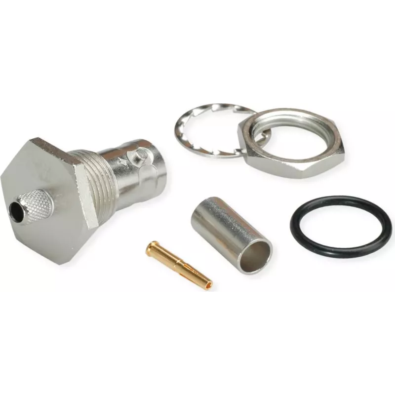 Conector BNC Telegärtner J01001A0108, reto, 50 Ohm, fêmea para fêmea, niquelado