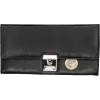 Porta-moedas de empregado de mesa JÜSCHA Alassio couro genuíno preto com 7 compartimentos para notas, compartimento para moedas e presilha para caneta (42064)