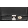 Porta-moedas de empregado de mesa JÜSCHA Alassio couro genuíno preto com 7 compartimentos para notas, compartimento para moedas e presilha para caneta (42064)