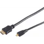 Cabo Micro HDMI High Speed com Ethernet S CONN MAXIMUM CONNECTIVITY, preto, 0,5 m (77470-0.5-3)