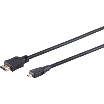 Cabo Micro HDMI High Speed com Ethernet S CONN MAXIMUM CONNECTIVITY, preto, 0,5 m (77470-0.5-3)
