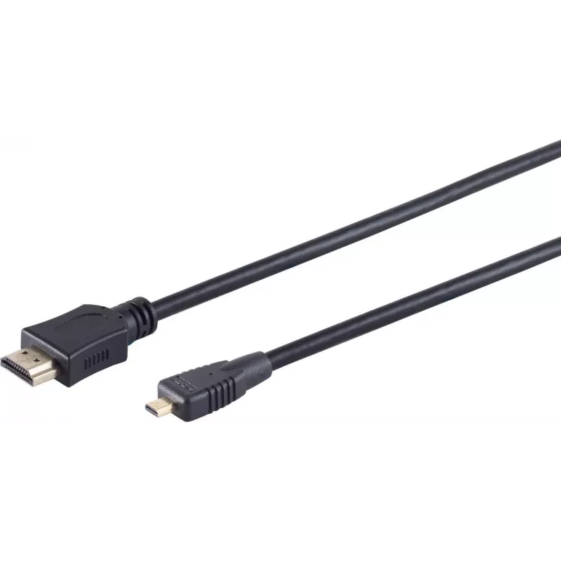 Cabo Micro HDMI High Speed com Ethernet S CONN MAXIMUM CONNECTIVITY, preto, 0,5 m (77470-0.5-3)