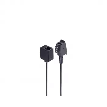 Adaptador telefónico SHIVERPEAKS BASIS-S ficha TAE-F para fêmea Western 6/4, 0,2 m, preto BS71020